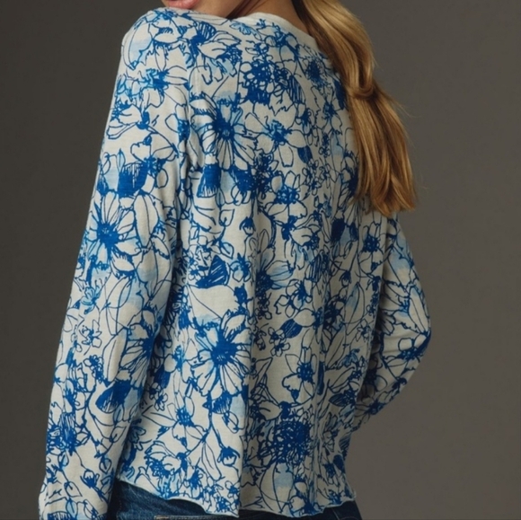 Sonal Nathwani Maeve Anthro Long Sleeve Printed Floral Top NEW - Picture 2 of 6